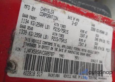 1997 Jeep Grand Cherokee Laredo/Tsi z USA, uszkodzony, nr VIN 1J4FX58S0VC689787